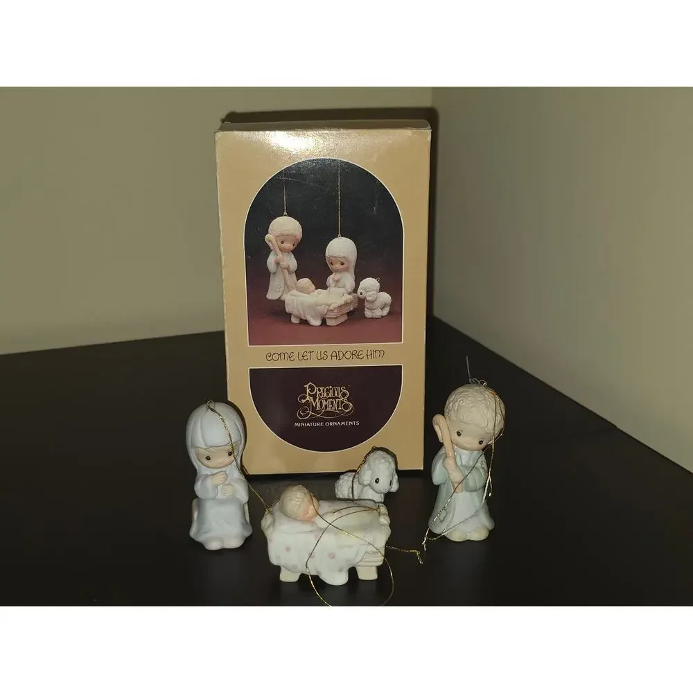 Enesco Precious Moments Miniature Nativity Ornaments Come Let Us Adore Him E5633